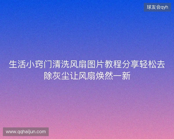 生活小窍门清洗风扇图片教程分享轻松去除灰尘让风扇焕然一新